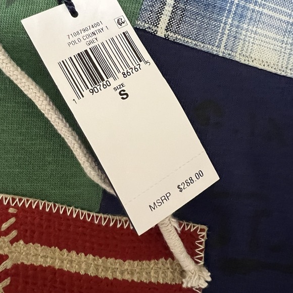 Polo Ralph Lauren Country Patchwork USA Flag Hoodie American Sportsman Sz Small - Picture 5 of 11